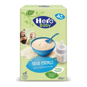 پودر غذای کمکی کودک هیرو بیبی hero baby طعم شیر و برنج