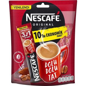 قهوه فوری اصل 3 در 1 نسکافه Nescafe ترکیه بسته 10 عددی